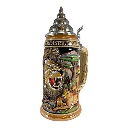 King of Beasts Lion Pride LE German Stoneware Beer Stein .75 L Made in Germany