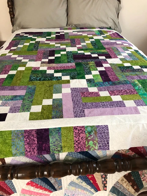 "Precioso Top de Edredón ""Bosque Encantado Batik""/Tecla de Piano Borde 100% Algodón 60""X71"