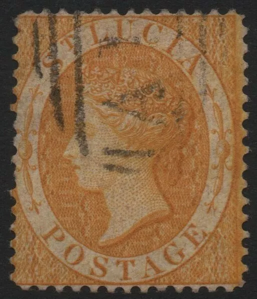 ST LUCIA-1876 4d Yellow Perf 14 Sg 16 FINE USED V39990