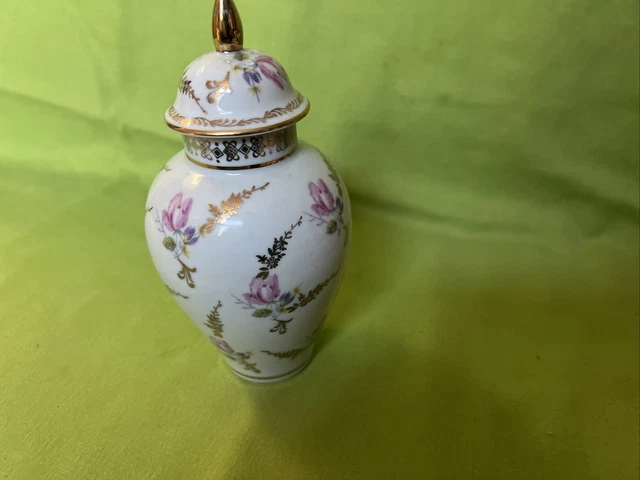 Orientalische Keramik Urne & Deckel mit Blumenmuster & Gold vergoldetes Design 3