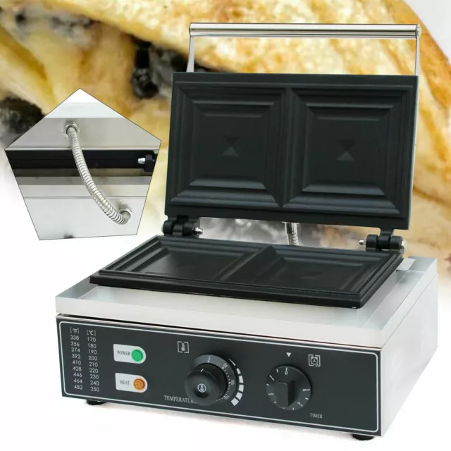 1500W Commercial Stainless Steel Sandwich Panini Press Grill Making Machine