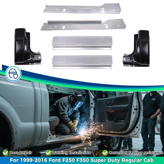 ROCKER PANELS CAB Corners For 99-16 Ford F250 F350 F450 2 Door Regular ...