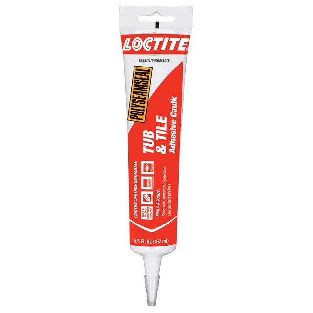 LOCTITE POLYSEAMSEAL CLEAR Acrylic Latex Tub and Tile Adhesive Caulk 5.