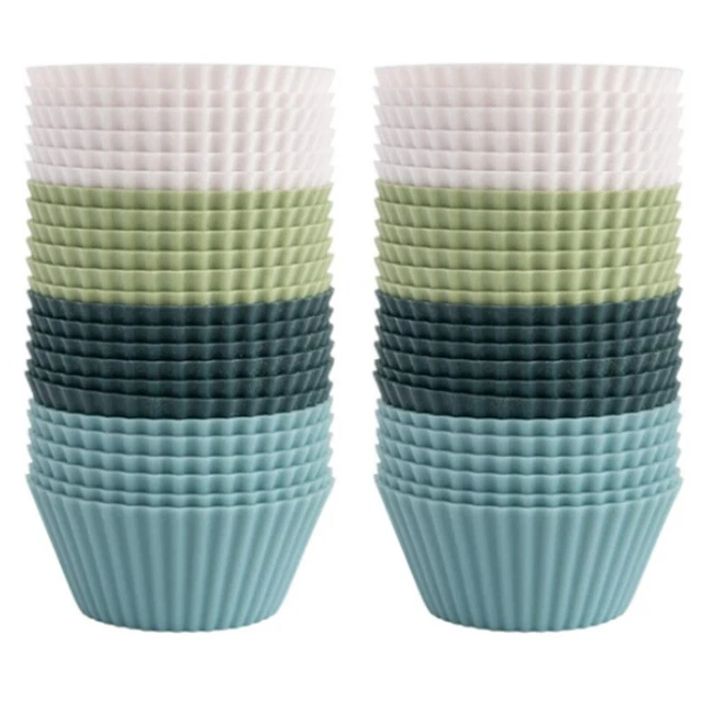 24 Moules à Cupcakes Silicone Réutilisables - 4 Couleurs, Antiadhésifs Pour Gâteaux Et Desserts