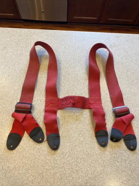 Firefighter Suspenders Red Adjustable Size Turnout Pants Globe H Style READ
