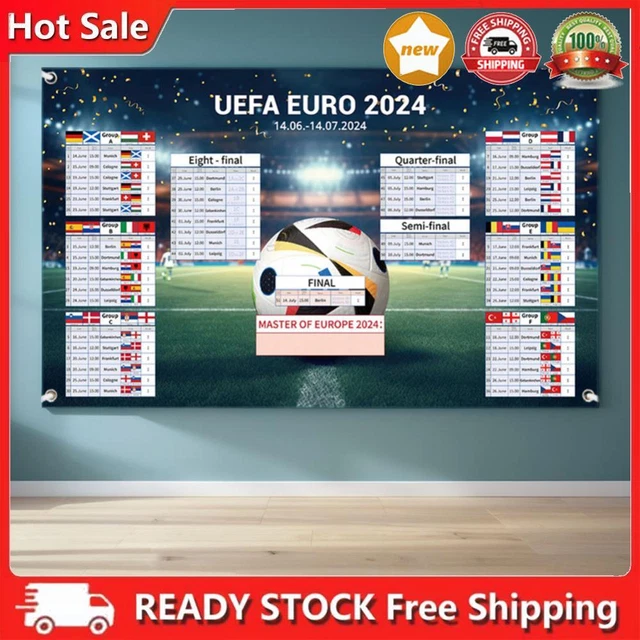 EURO 2024 FIXTURES Poster 110x180cm Tournament Wallchart for Family