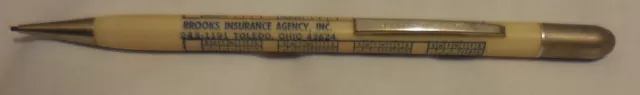 1970 Brooks Insurance Agency Inc Toledo Ohio Mechanical Pencil Calendar