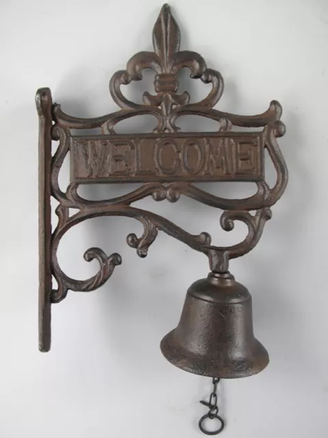 Campana,Timbre Puerta,Campana de Pared de Hierro Fundido "Welcome" ( RB )