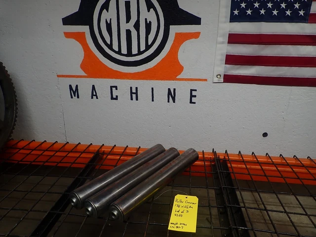 Conveyor Rollers No. 109 17-1/2" Long 2-1/2" Diameter Used (Lot of 3) See Pics