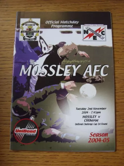 02/11/2004 Mossley v Clitheroe [Northern Premier League Cup] (Item in very good