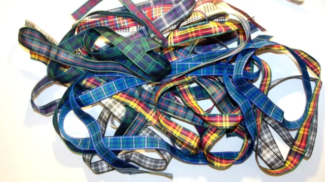 Tartan Ribbon Bundle Mixed Widths 100% Polyester 20 x 1/2m lengths