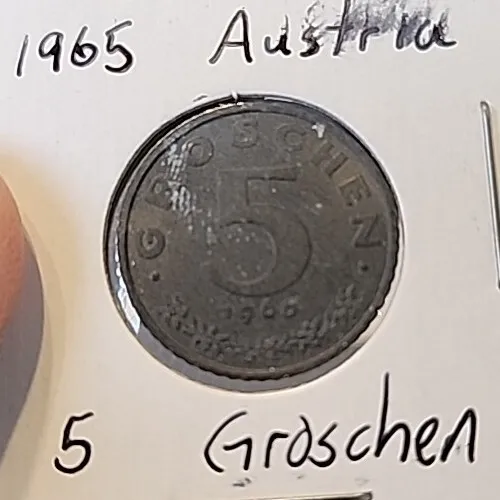 Austria 1965 5 Groschen Coin