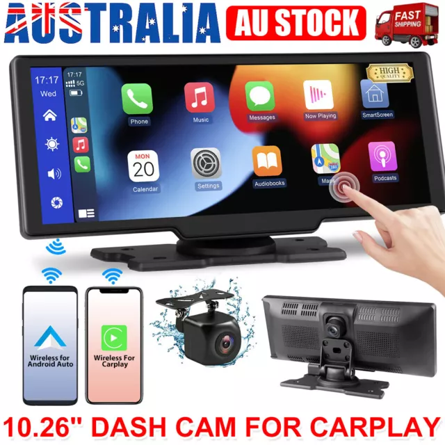 2.5K Touch Dash Camera Cam Dual Car Recorder for CarPlay Android Auto 1080P HD