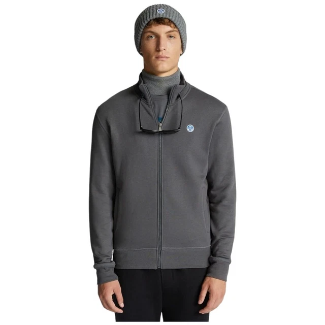 North Sails felpa con zip grigia 691621 felpa da uomo ultima Tg S -40% SALDI