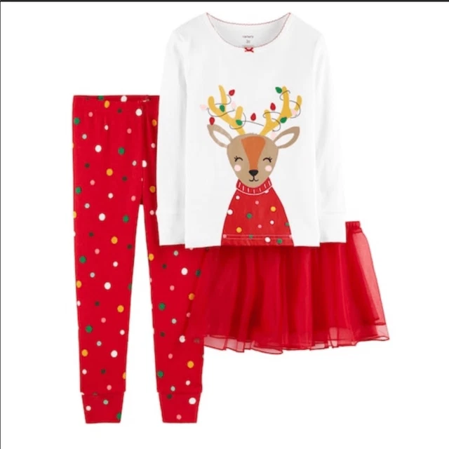 Carters 3 piece Christmas Reindeer set 18M  long sleeve tee/ banded bottom pant