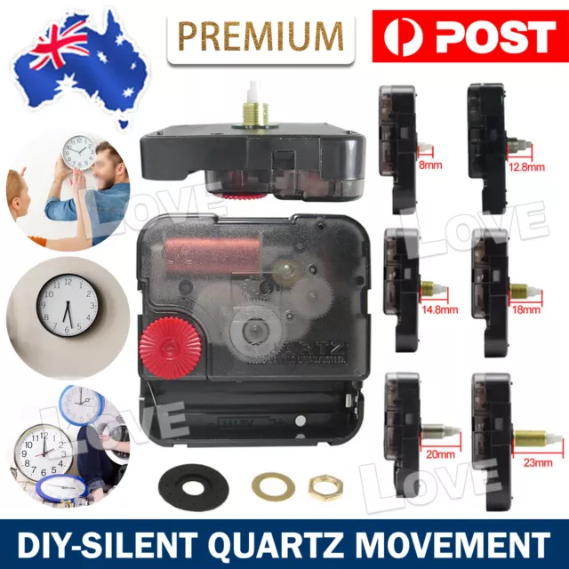 Silent DIY Quartz Movement Wall Clock Motor Mechanism Long Spindle Repair Kit AU