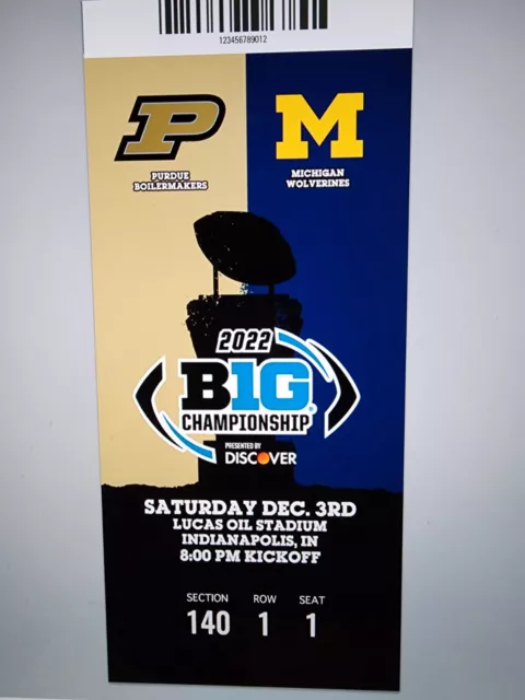 2022 BIG TEN Championship Replica 12/3 Ticket Stub PURDUE vs MICHIGAN Wolverines