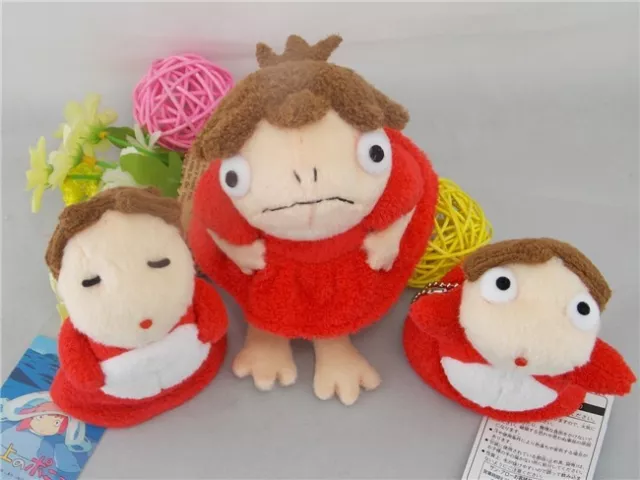 Collection Of Three PONYO By Ponyo On The Cliff Soft Plush Doll Studio Ghibli