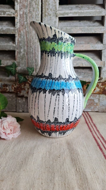 Cruche Ancienne Italienne – Vase Bouteille En Céramique (grès), Décorative, Vintage