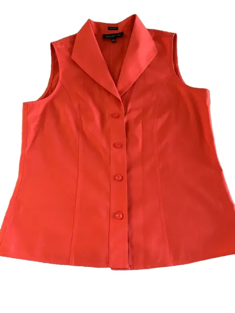 Elegant Fitted Jones New York Sleeveless Button Up Shirt No- Iron  -Size 10