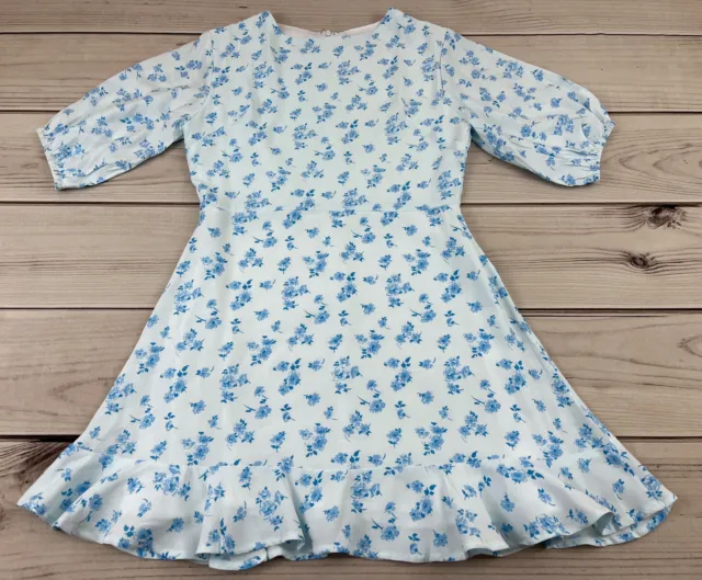 Faithfull The Brand Jeanette Dress Rocha Floral Baby Blue Women’s Size S (US 4)