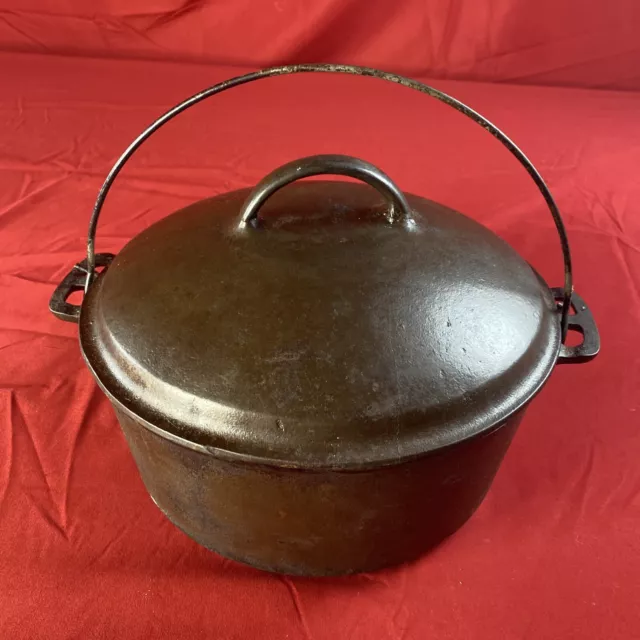 Vintage Cast Iron Wagner Ware Sidney -O- 1268 Dutch Oven w/ Matching 1268C Lid