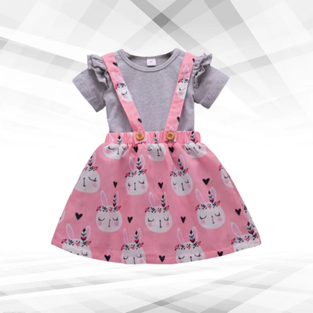 Set Costumi Modello Coniglio Pasqua Elegante Gonna Estate Maniche Corta Abiti per