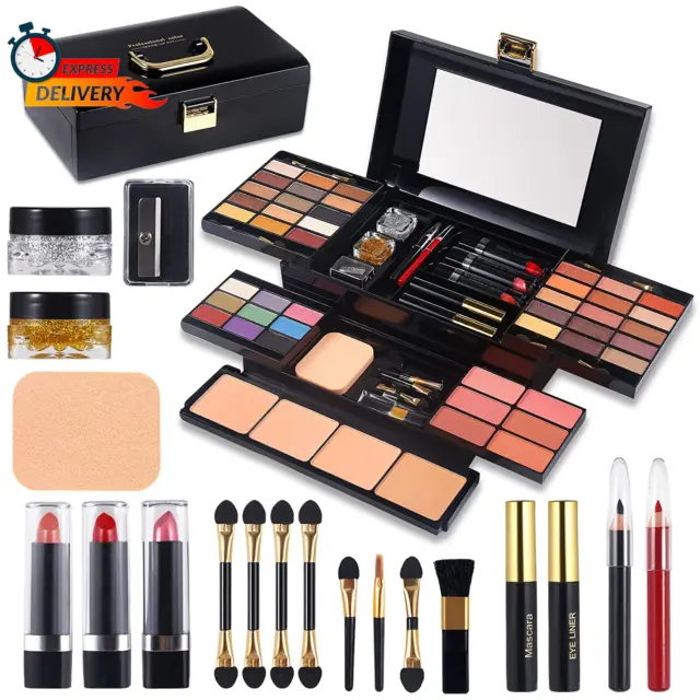 Kit de maquillaje profesional para mujeres niñas kit completo con espejo 58 colores todo en encendido