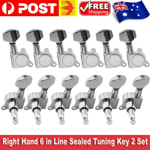 6R Acoustic/Electric Guitar Tuning Pegs Machine Heads Tuners Chrome Color