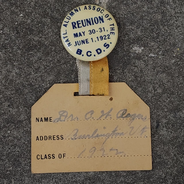 1922 Antique Baltimore College of Dental Surgery Alumni Reunion Pinback Button