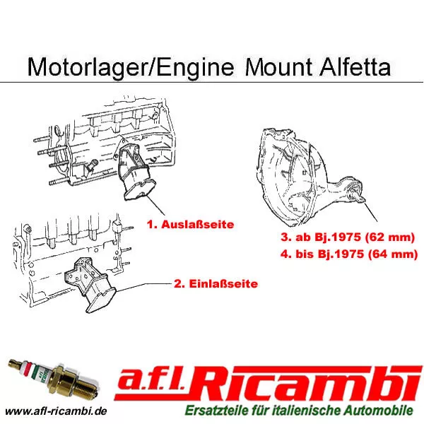 Motorlager rechts-right engine mount Alfetta Berlina 1,6/1,8/2,0/2,0 TD/2,4 TD 2