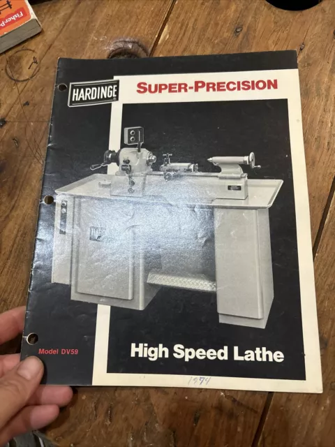 Hardinge Dv59 High Speed Precision Lathe With Variable Speed Drive Brochure