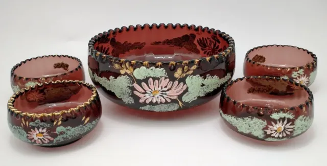 Amythyst 5 pc. Berry Bowl Set Master and 4 Berry Bowls Northwood?