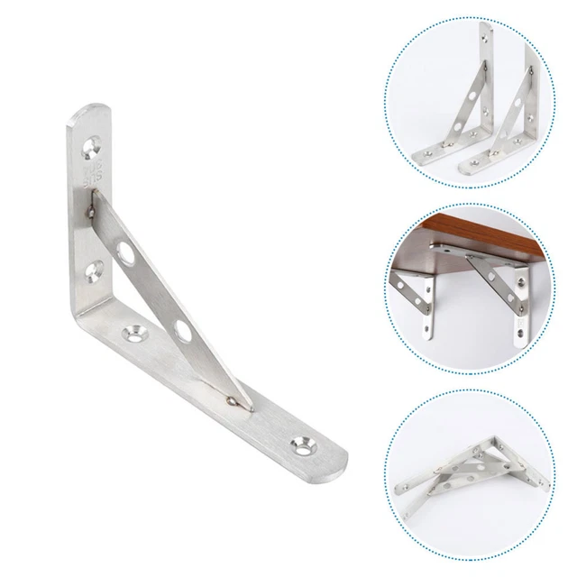 Tripod L Shape Bracket Wall Board Support Table Stainless Steel