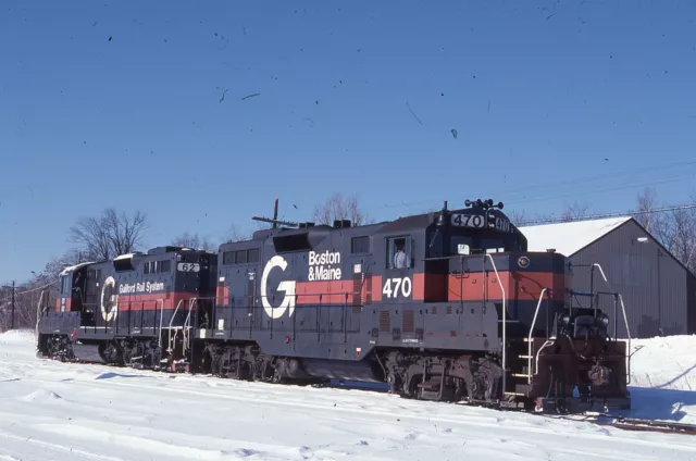 Duplicate Railroad Train Slide Boston & Maine GP-7 #470 02/2000 Waterville