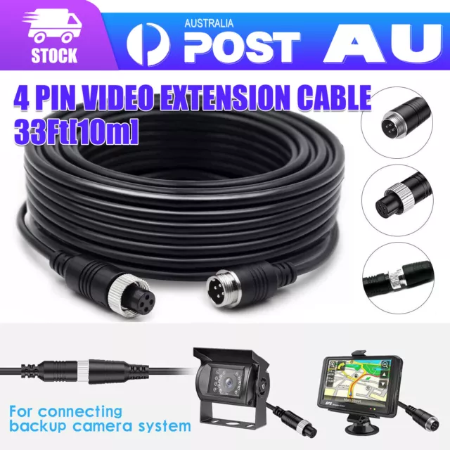 4Pin Video Extension Cable Wire For Rear View Reversing Camera Car Truck RV 10M