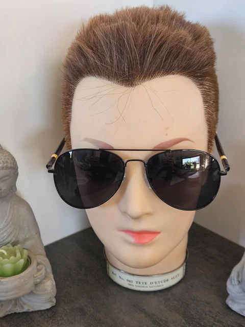 Lunettes De Soleil Aviateur Vintage Enrico Cecchi, EC108P, Col.2, Monture Marron, Homme