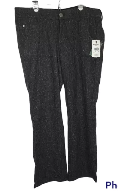 Woolrich Womens Woodlyn Tweed Wide Leg Pants Trousers Wool Silk Blend Gray Sz 16 2