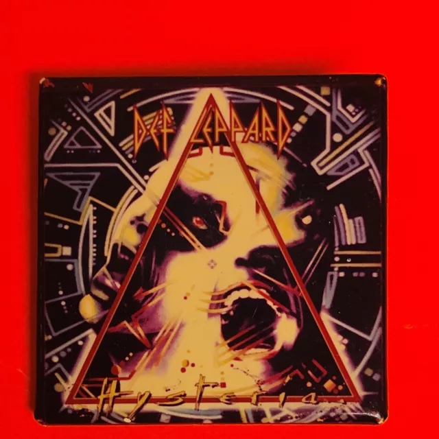 DEF LEPPARD Pin Vintage 80s Original Hysteria Pinback Button Rock Badge VTG 1987