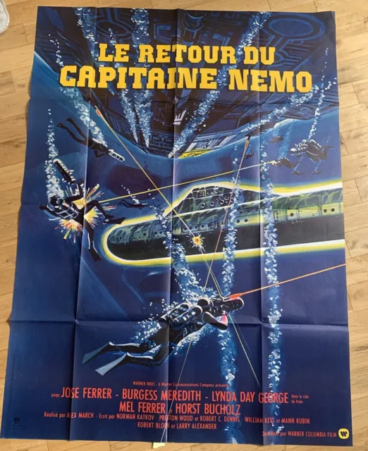 « Le Retour du Capitaine Nemo » Affiche ORIGINALE 120x160cm -1978- José Ferrer