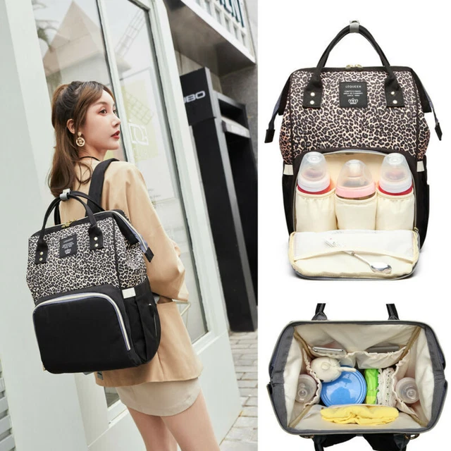 Diaper Bag Backpack Multi-Function Waterproof Baby Leopard Traveling Bags 050