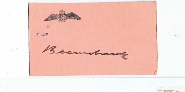 Sir  Max Aitken, 1st Baron Beaverbrook signed WWII  RAF  card