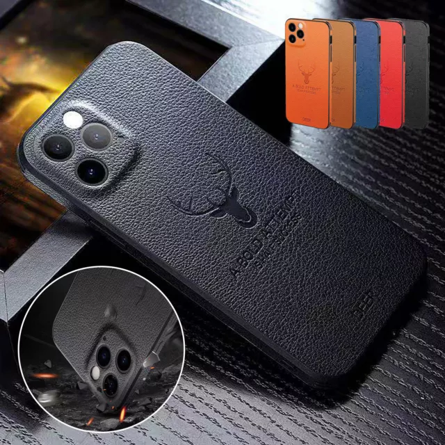 For iPhone 14 Pro Max 13 12 11Pro XR 7 8 Plus Case Leather Silicone Back Cover