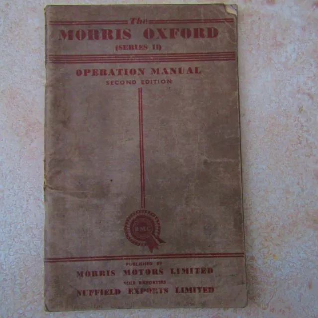 MORRIS OXFORD Series II Owners Owner's Handbook Operation Manual Book Guide