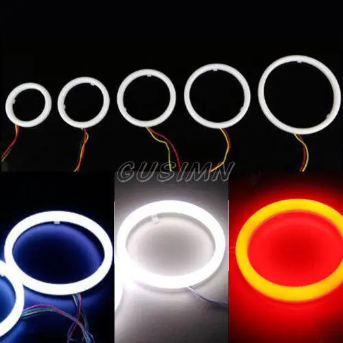 Pair 60-120mm LED COB Light Angel Eyes Halo Rings DRL for Car Headlight Retrofit