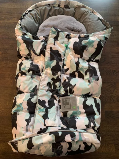 Odenwälder Babynest Lammy Fußsack camouflage mint-schwarz