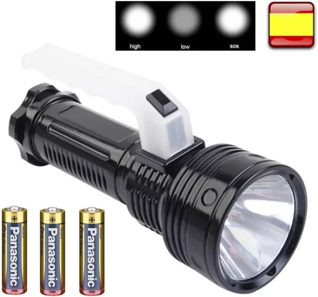 Linterna de mano con LUZ led Q5 CREE lampara vigilancia PILAS PANASONIC INCLUIDA