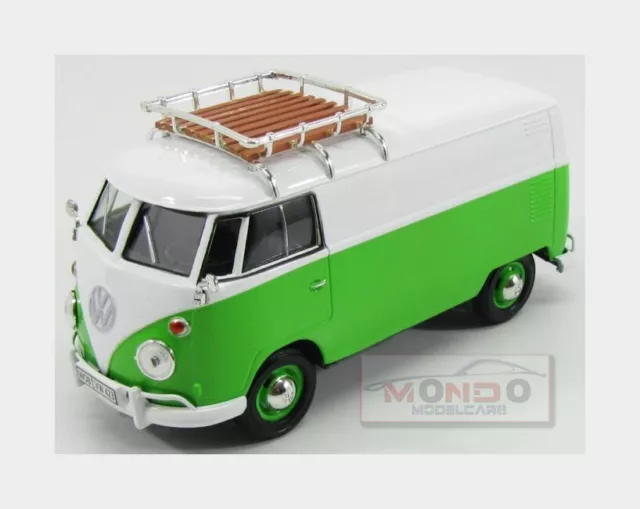 1:24 MotorMax Volkswagen T1 Type 2 Van 1962 Green White MTM79551 Modellino