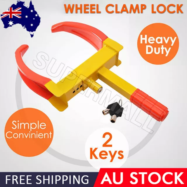 Heavy Duty Wheel Clamp Lock Vehicle Caravan Car Security Anti-theft  2keys OZ