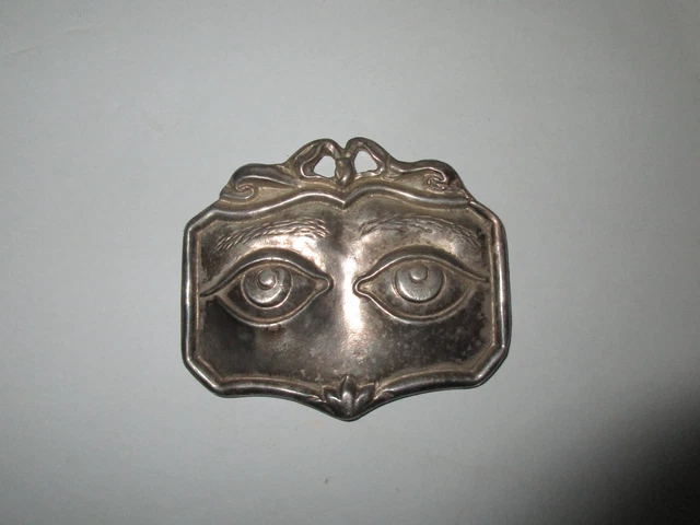 VINTAGE GERMAN PEWTER Eyes Ex-Voto Votive Plaque Zinn Gsm Gesch Folk Art £44.32